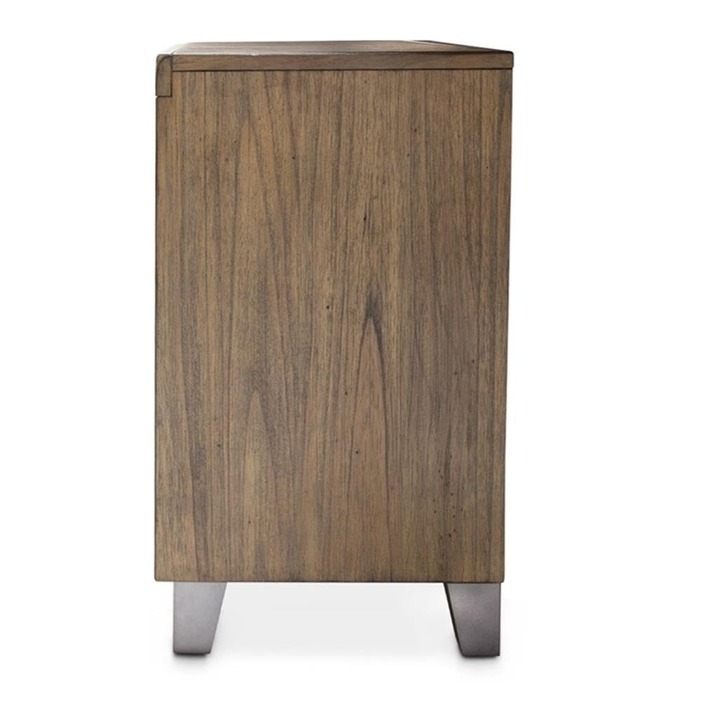 Michael Amini Del Mar Sound 1 Drawer Nightstand - Boardwalk Antique Pewter Finish - Bedroom Furniture for Coastal & Modern Home Decor - Perfect for Guest Rooms, Master Bedrooms & Beach Houses