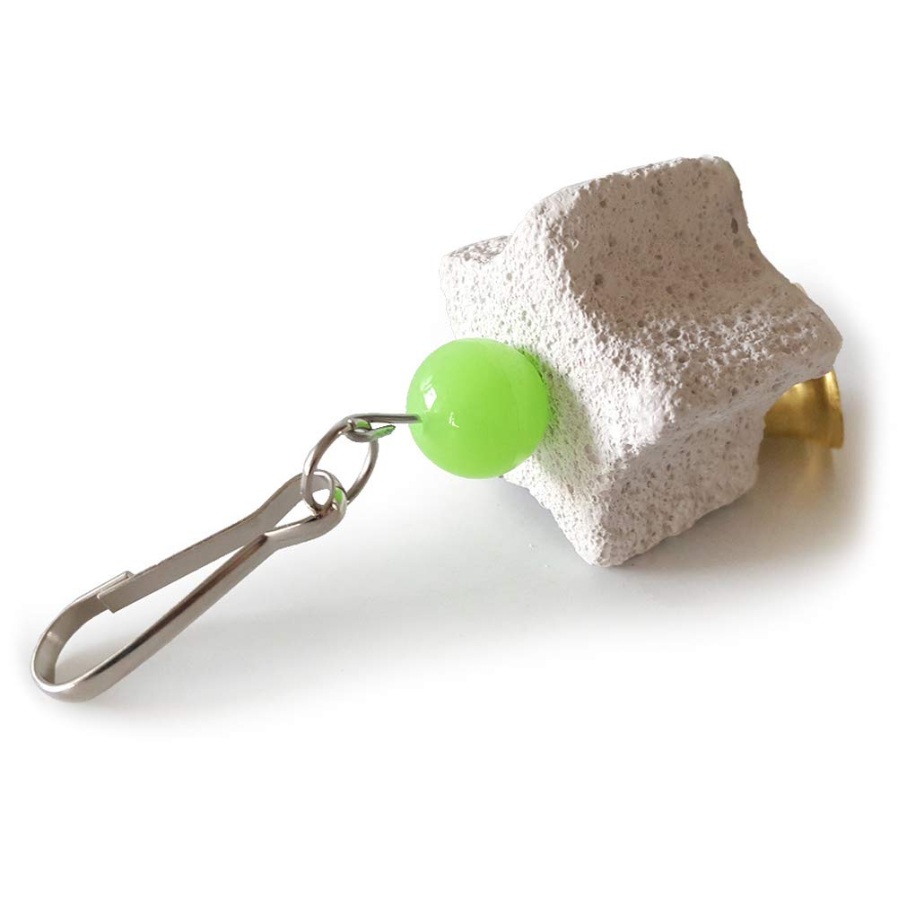 Parrot Chewing Cage Toy - Hanging Bird Teeth Grinding Stone & Bell for Pet Birds - Perfect for Cage Decoration and Beak Care