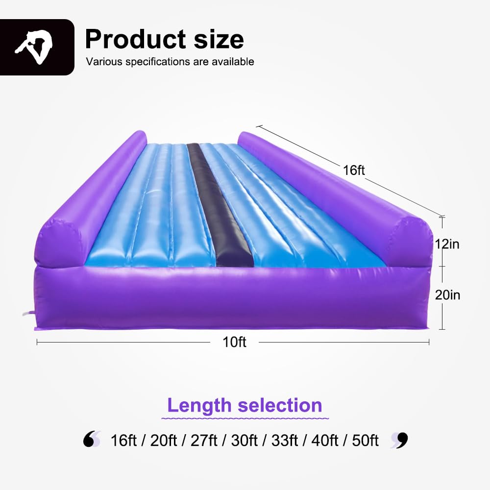 Inflatable Tumble Track for Gymnastics Training - Portable Gymnastics Equipment for Home & Gym Use - Perfect for Kids & Adults Tumbling Practice
