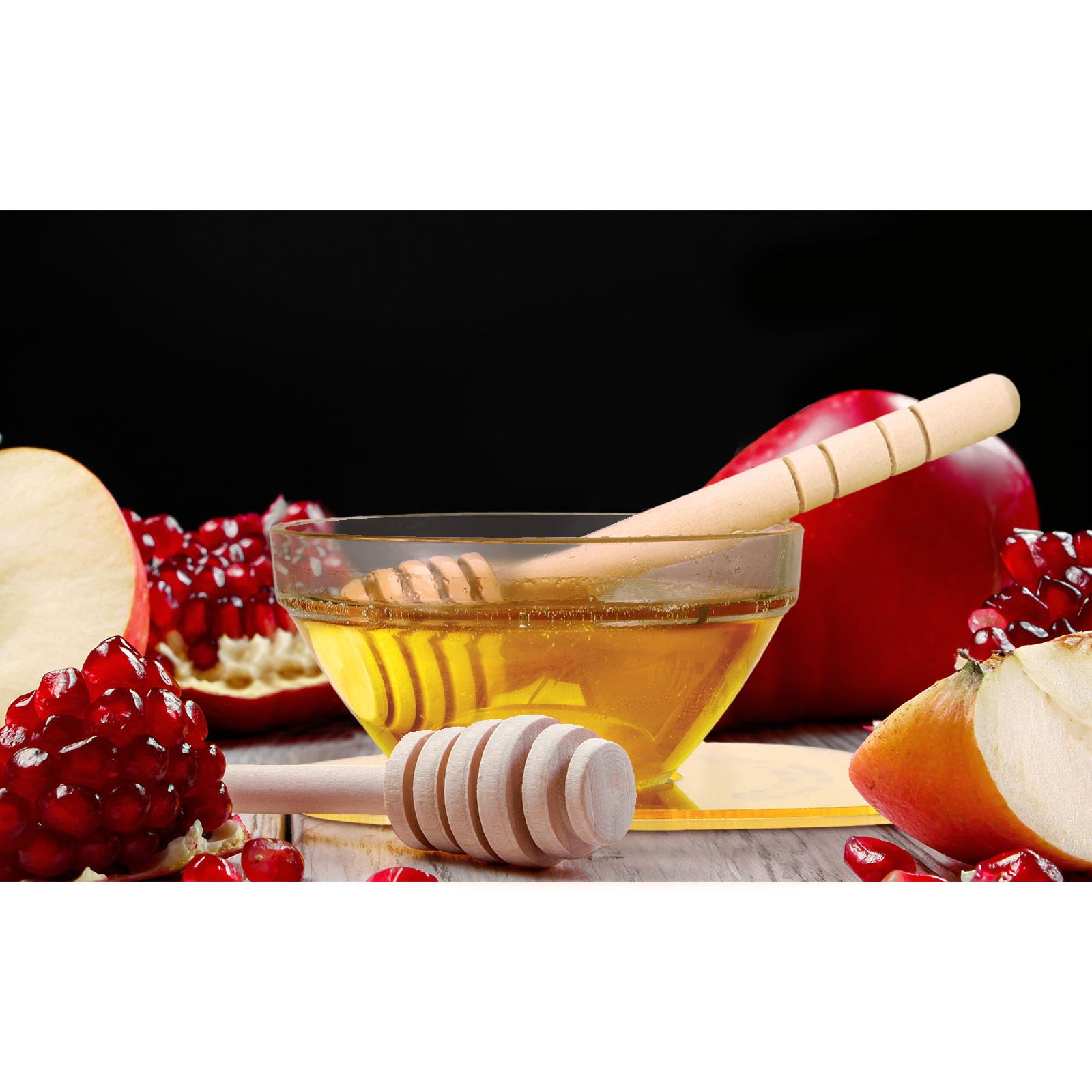 6 Sets Acrylic Apple Honey Dish with Dipping Spoon - Rosh Hashanah Jewish New Year Decoration for Holiday Gifts & Party Favors (Gold) - Perfect for Festive Celebrations, Home Decor, and Sweet Traditions