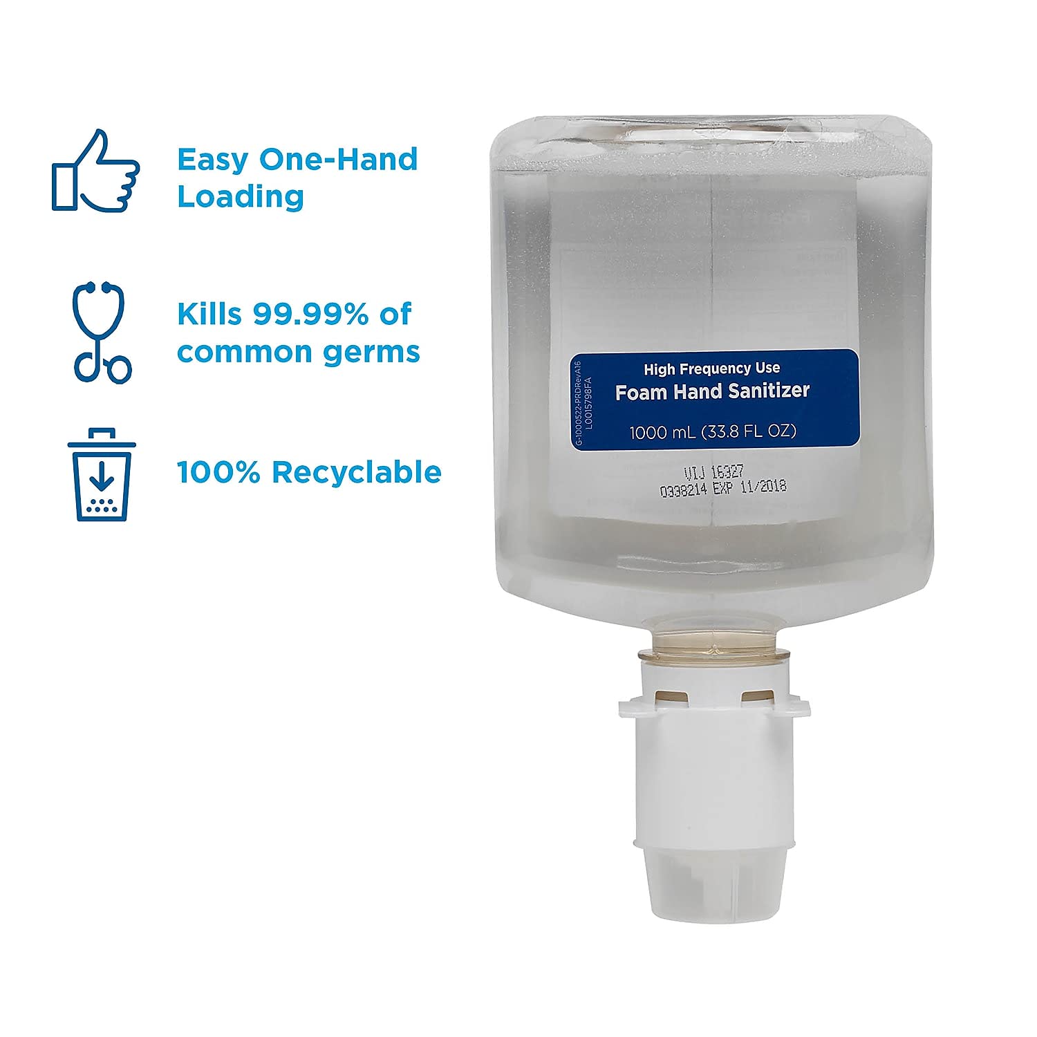 Georgia Pacific 42336 Pacific Blue Ultra Soap and Sanitizer Dispenser Refill - Unscented 1000mL (2-Pack) - Ideal for Restaurants, Hospitals, and Public Restrooms