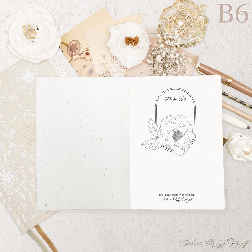 B6 Live Plan Dream Notebook - Inspirational Journal for Goal Setting & Daily Planning - Perfect for Students, Professionals & Creative Minds by Lauren Phelps Designs