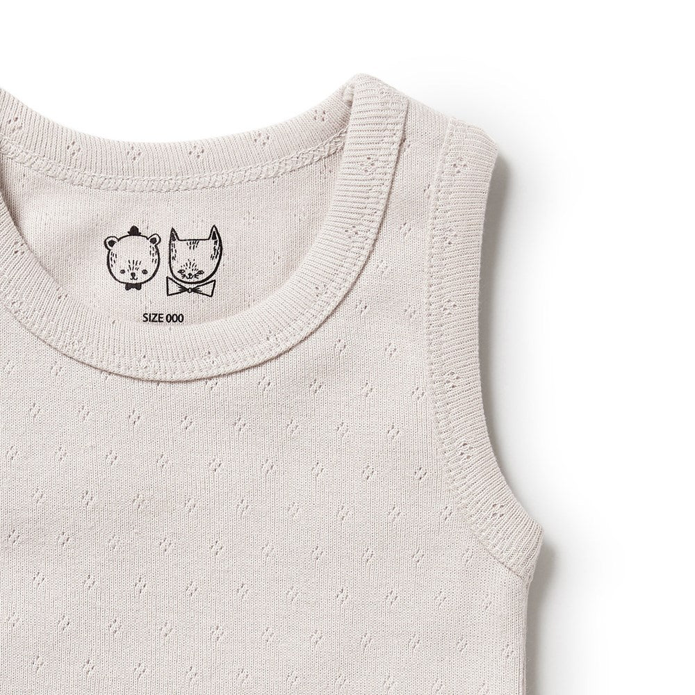 Organic Cotton Pointelle Singlet for Women - Soft & Breathable Summer Tank Top - Perfect for Yoga, Gym & Casual Wear