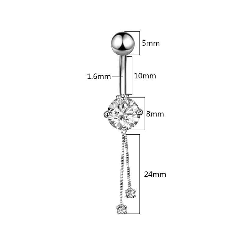 Shiny Dangle Belly Button Ring Piercing Jewelry WH1304 - Perfect for Navel Piercing, Belly Dance, and Summer Beach Outfits
