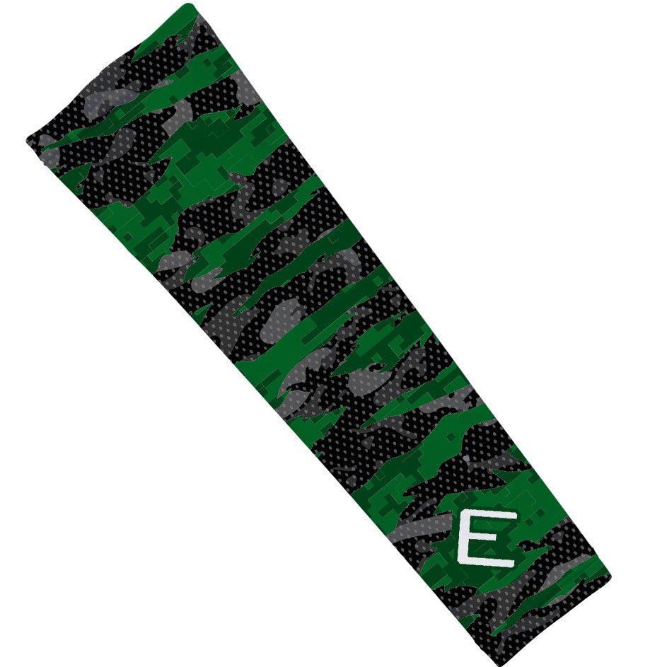 Green Fierce Arm Sleeve - Compression Arm Sleeves for Sports & Outdoor Activities - Basketball, Running, Gym Workout & UV Protection