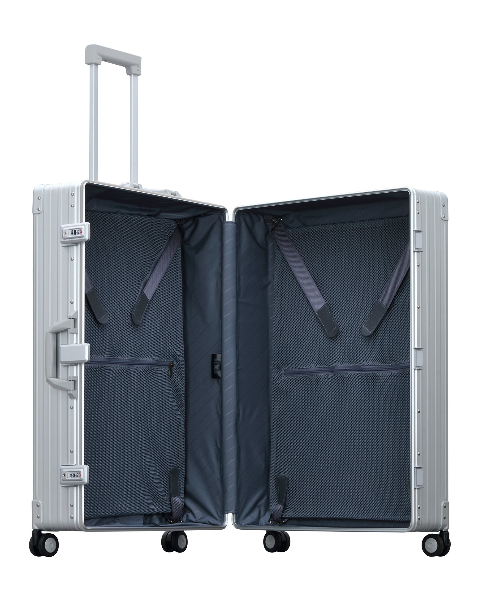 Aleon 32-Inch Aluminum Hardside Checked Luggage - Lightweight Durable Suitcase for Travel, Business Trips & Vacations (Platinum Silver)