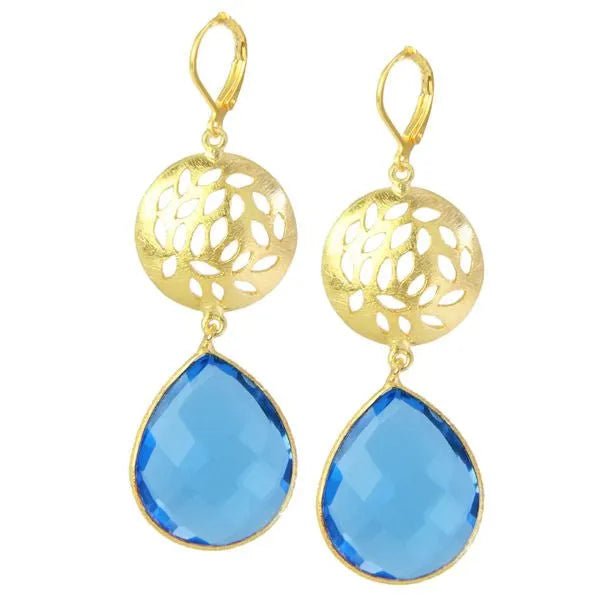 Blue Circle Cut Out Earrings for Women - Trendy Geometric Boho Hoop Earrings - Perfect for Casual Wear, Parties & Gifts