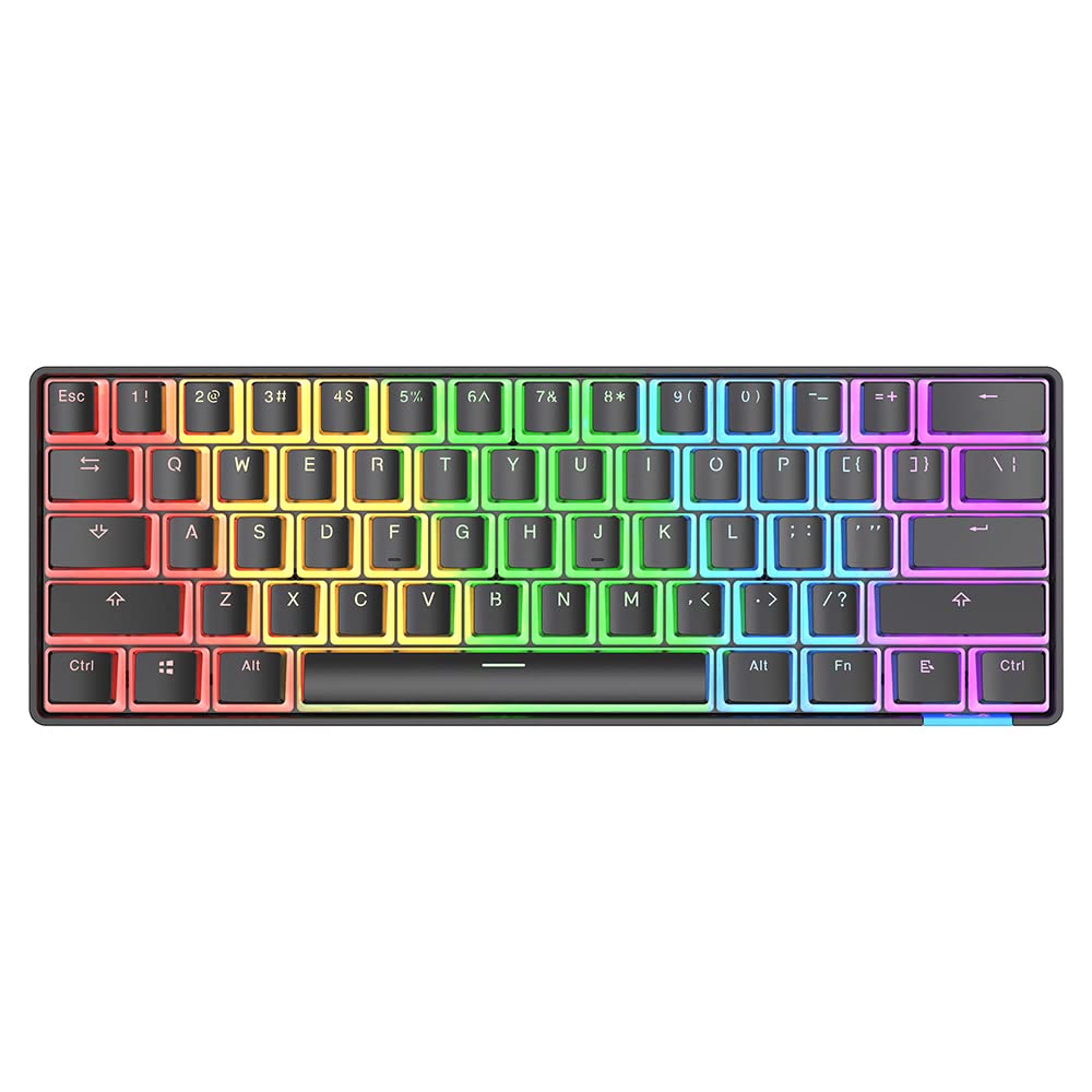 STK61 60% Bluetooth 5.0 Mechanical Keyboard with PBT Keycaps for Gaming & Office