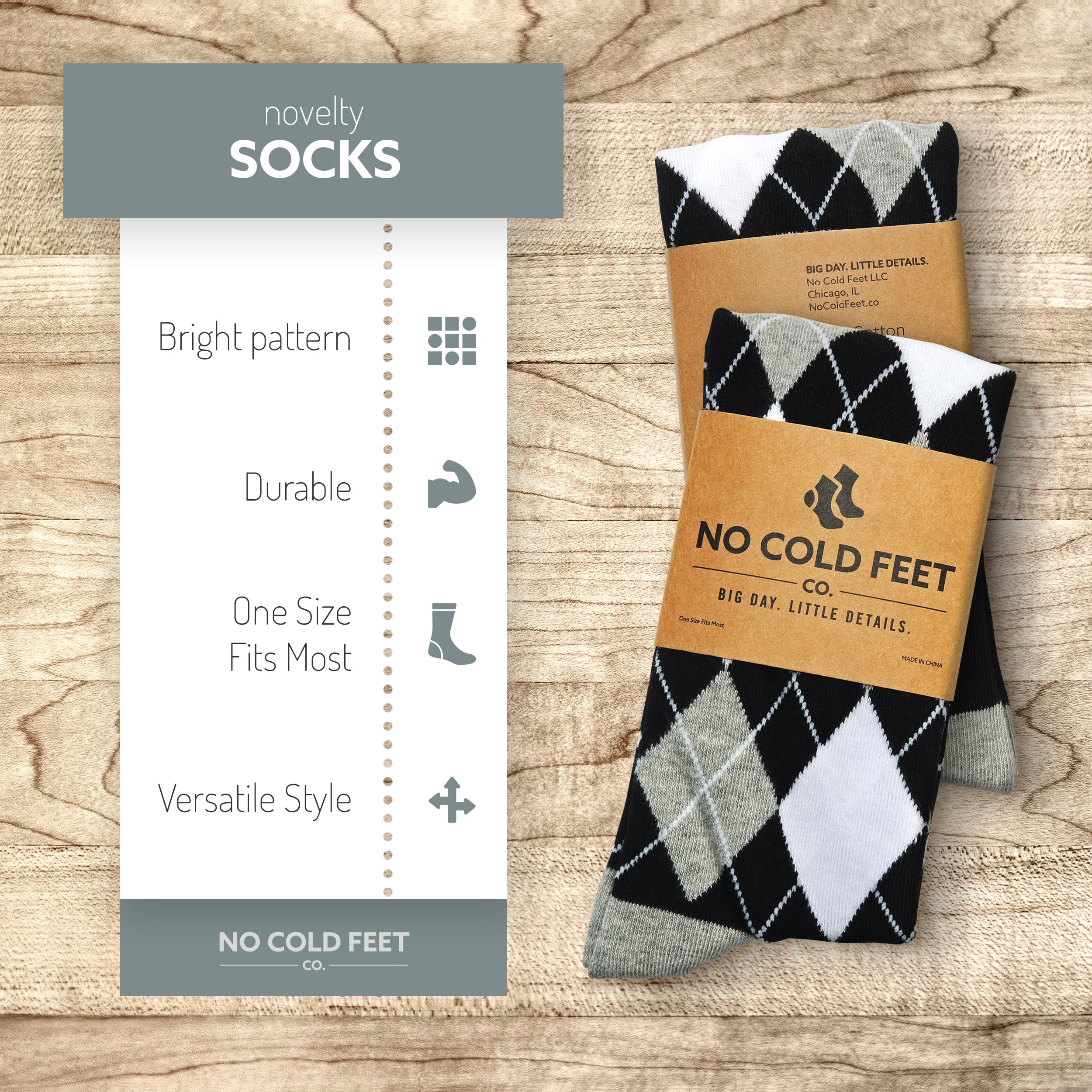 Fun Black Colorful Novelty Socks for Men - 8 Pack Dress Casual Formal Groomsmen Wedding Socks - Perfect for Parties, Gifts & Everyday Wear