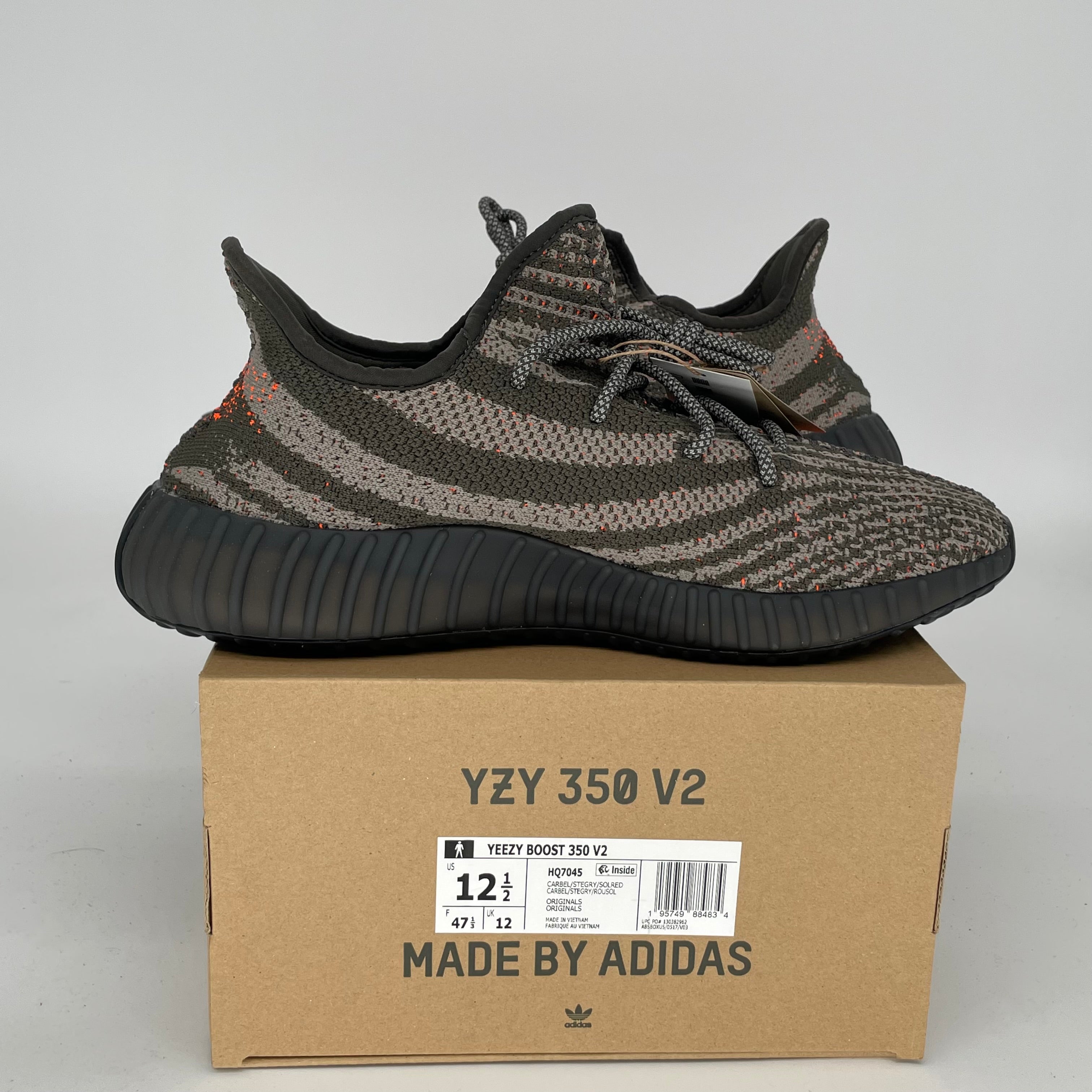 Adidas Yeezy Boost 350 V2 Carbon Beluga - Men's Size 12.5 (HQ7045) | Running Shoes, Casual Sneakers for Streetwear & Gym Workouts