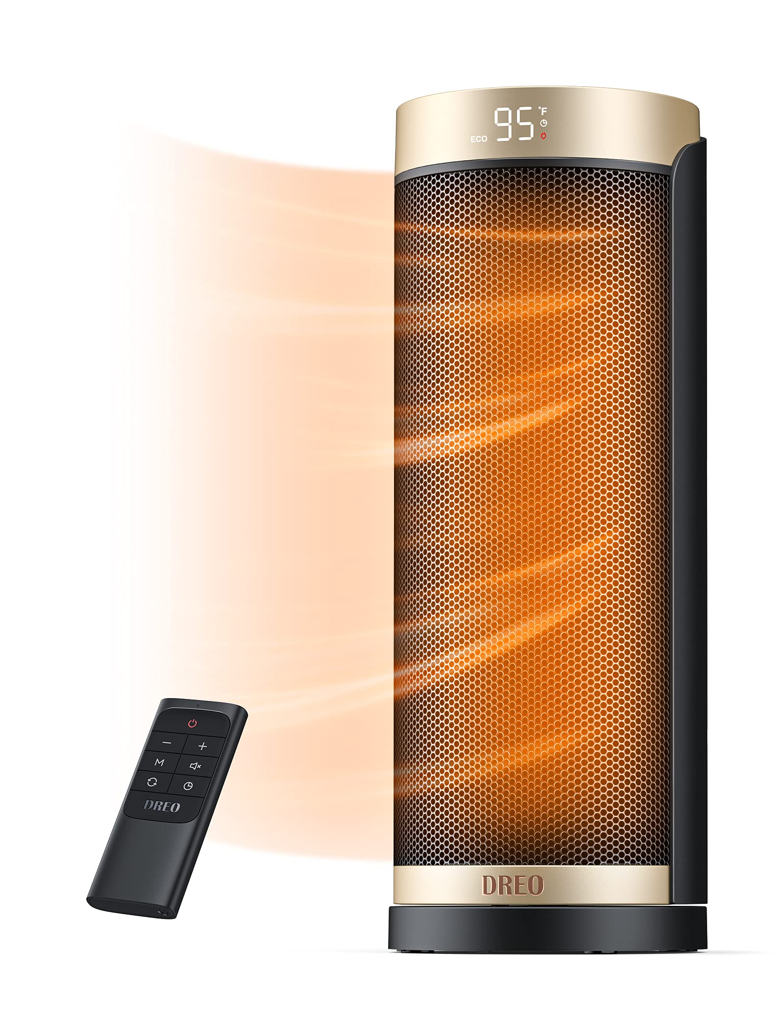 Dreo 1500W PTC Ceramic Space Heater with Remote - 70° Oscillation, 1-12H Timer & Thermostat - Fast Heating Portable Electric Heater for Office, Bedroom & Large Rooms - Perfect for Winter Home & Workspace Comfort