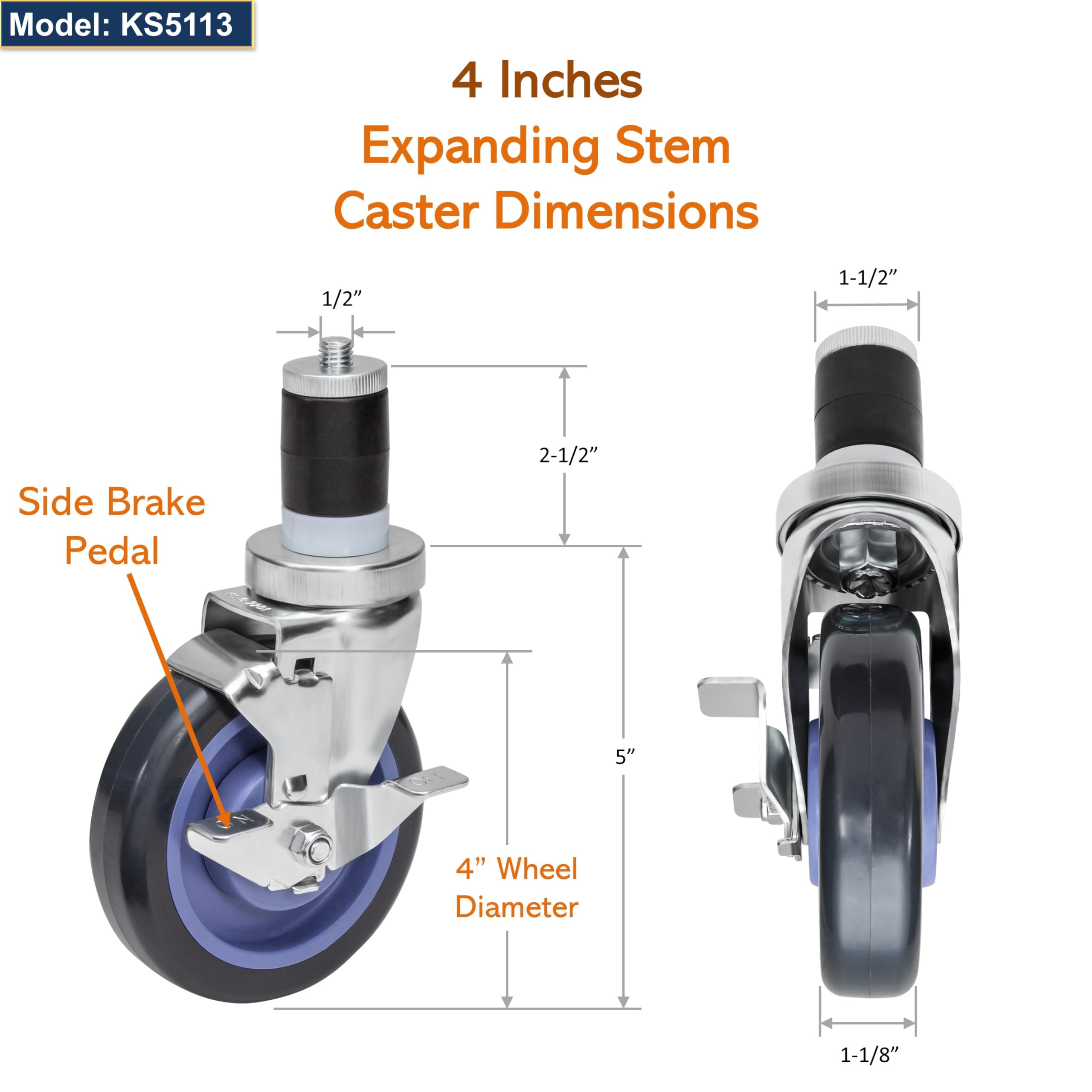 GSW 4-Pack Heavy Duty Casters with 4