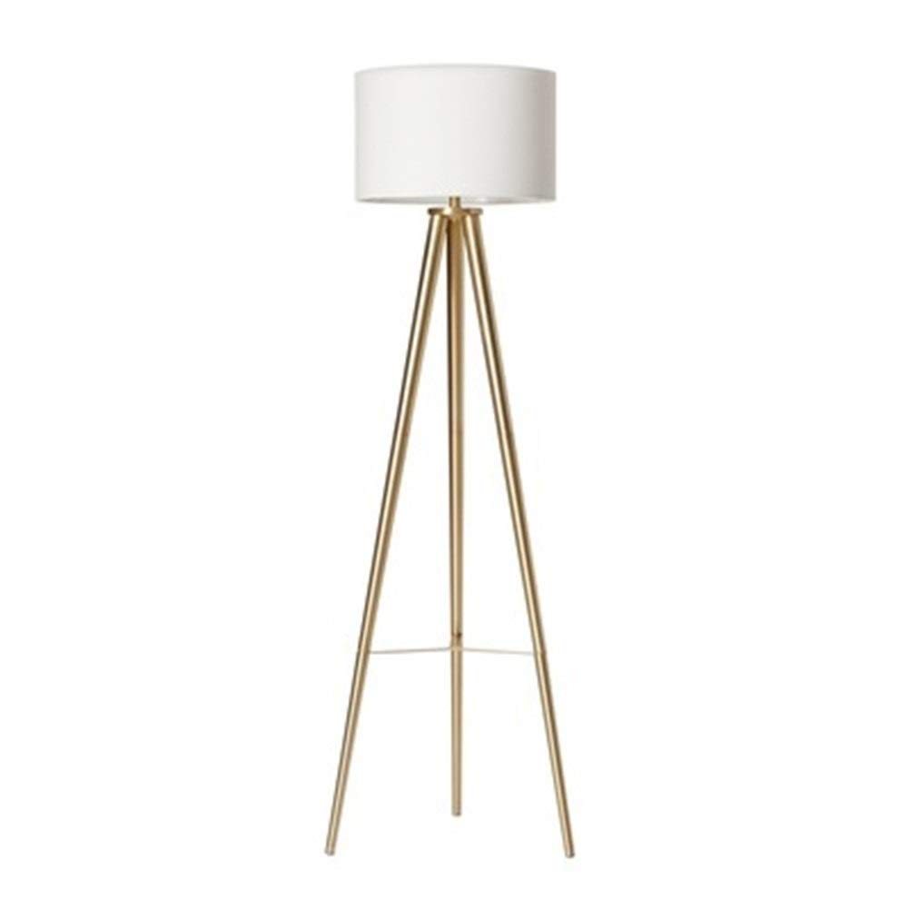 Nordic Style LED Floor Lamp with Creative Colored Fabric Shade & Tassels - Yellow - Modern Bedside Lighting for Living Room, Bedroom & Office