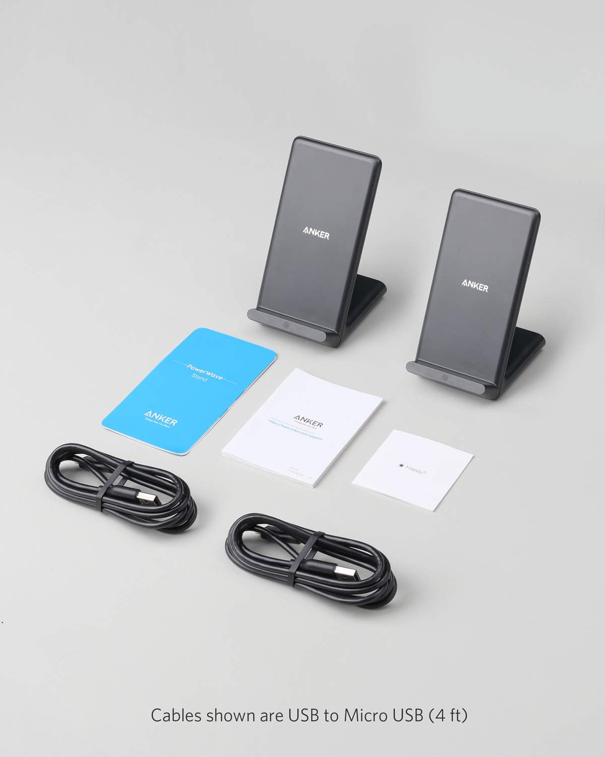 Anker 2 Pack 313 Wireless Charger PowerWave Stands - Qi Certified Fast Charging Pad for iPhone 15/14/13/12/11/X, Samsung Galaxy S23/S22/S21 - No AC Adapter Included | Perfect for Home, Office & Nightstand Charging