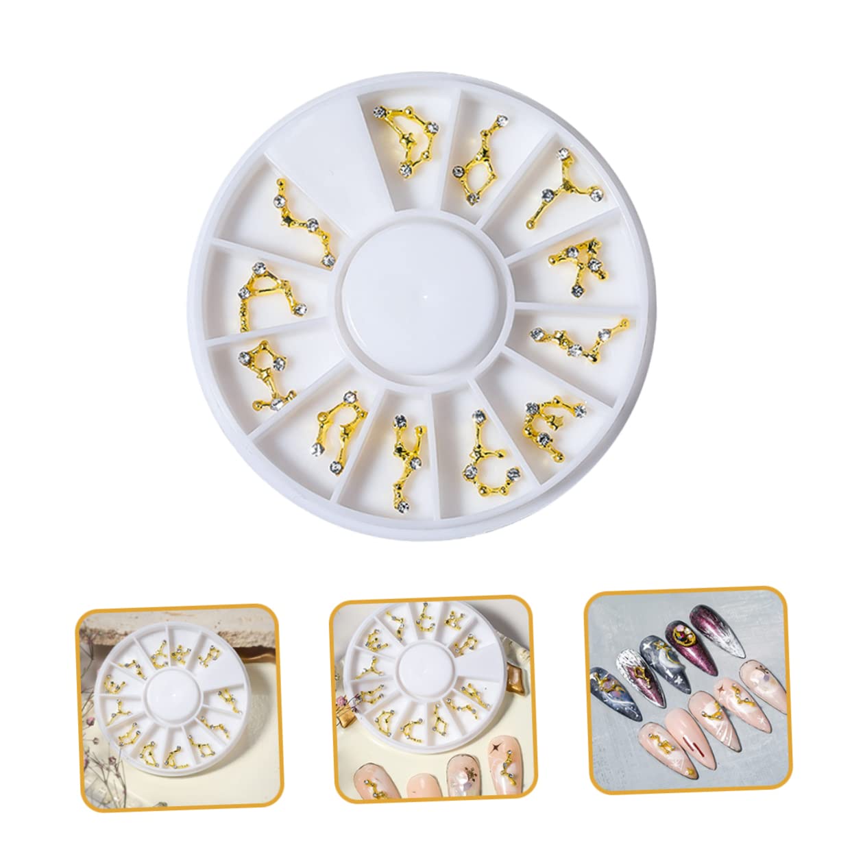 Minkissy 3D Nail Charms Set - Zodiac Signs & Personalized Nail Art Gems for DIY Manicure | Perfect for Nail Salons, Home Nail Art, and Special Occasions