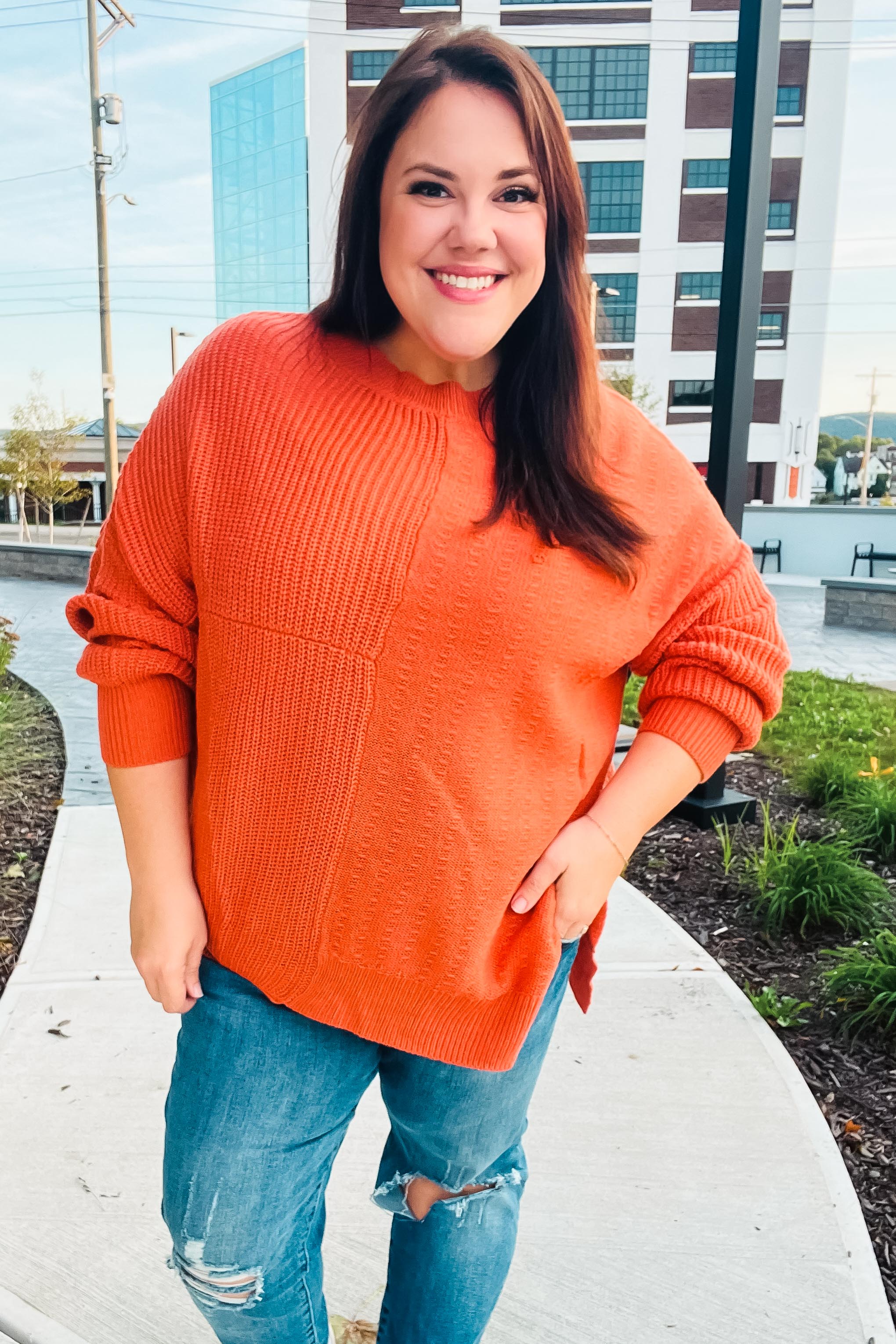 Cozy Pumpkin Asymmetrical Knit Sweater for Women | Fall Fashion Trendy Oversized Pullover | Perfect for Autumn Outfits, Halloween Parties & Cozy Season Layering