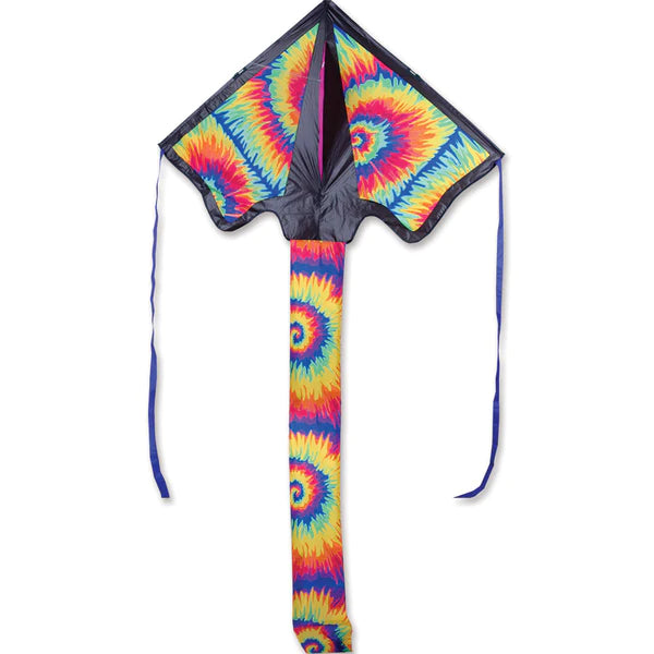 Colorful Tie Dye Jumbo Easy Flyer - Large Outdoor Kite for Kids & Adults - Perfect for Beach, Park & Family Fun Days