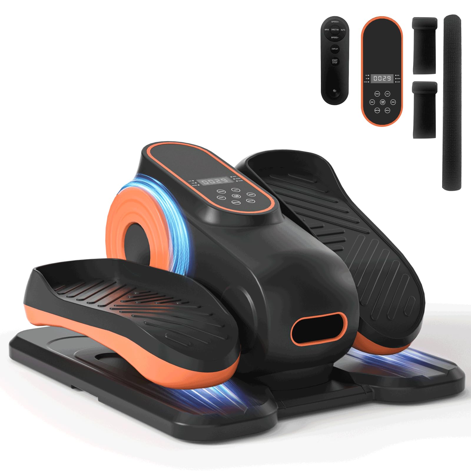 Under Desk Elliptical Machine - Quiet Electric Seated Pedal Exerciser with LCD Display, Remote Control & 12 Speed Modes | Portable Home Office Fitness Equipment for Workouts While Sitting, Watching TV or Working at Your Desk