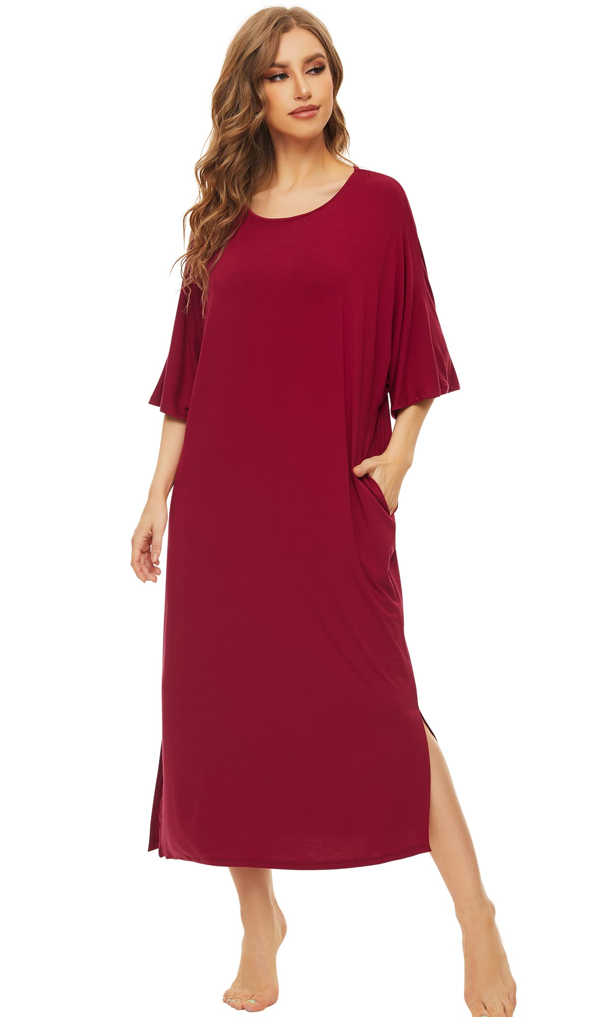 Soft Bamboo Nightgowns for Women - Long Sleeve Sleep Shirt & Comfy Loungewear - Plus Size S-4X - Perfect for Relaxing at Home, Sleeping & Cozy Evenings