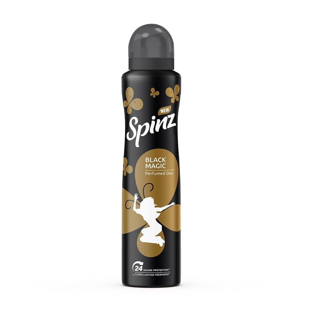 Spinz Black Magic Perfumed Deodorant for Women - Long Lasting Freshness with International Fragrances, 24 Hour Odor Protection, 200ml - Perfect for Daily Use, Workouts & Travel