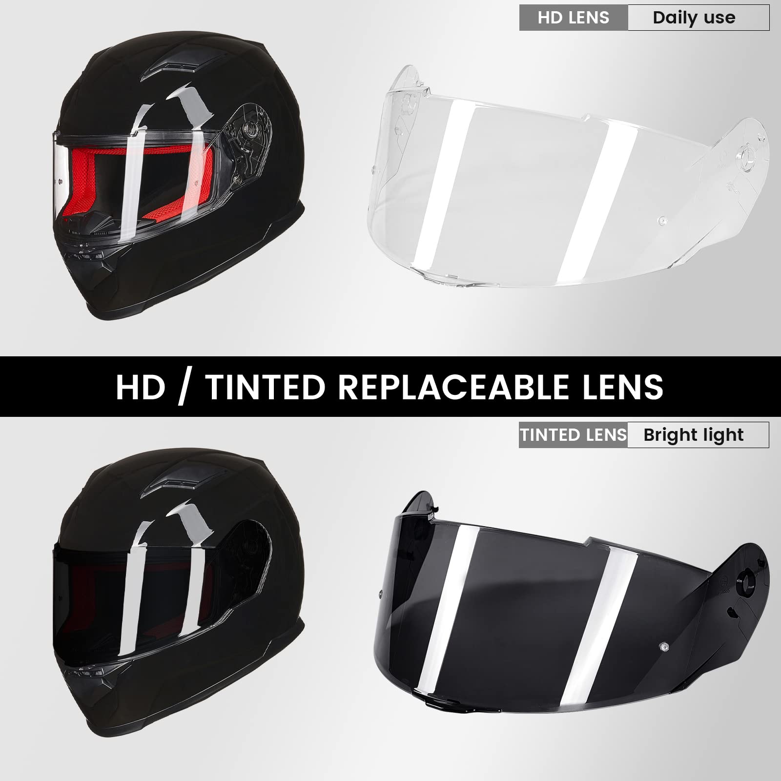ILM Full Face Snowmobile & Motorcycle Helmet for Men & Women - DOT Certified Dual Sport Helmet with Pinlock Anti-Fog Shield (Model 817) - Perfect for Winter Riding, Off-Road Adventures & Street Motorcycling