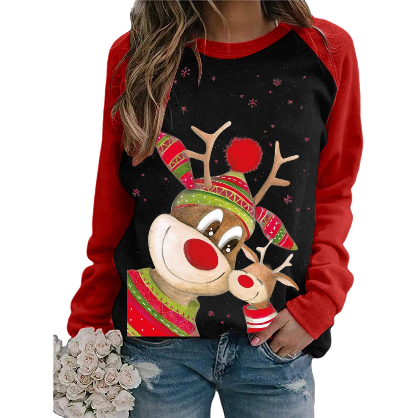 Eduavar Halloween Shirts for Women - Pumpkin Printed Long Sleeve Sweatshirt, Casual Pullover Blouse Tops | Perfect for Halloween Parties, Fall Festivals & Cozy Autumn Outfits