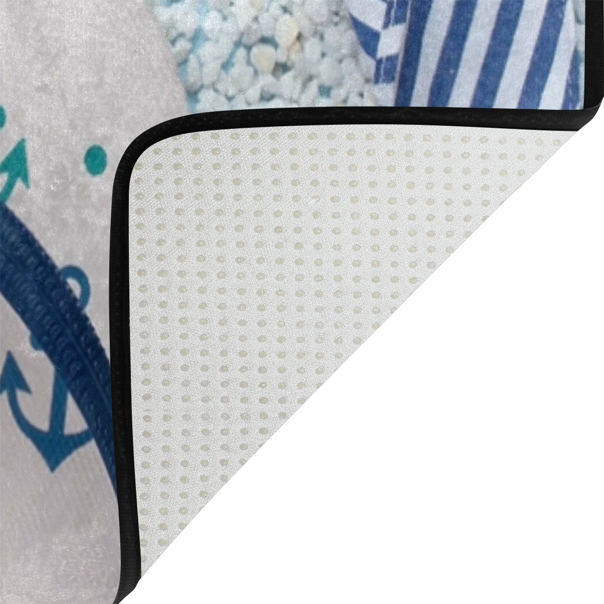 ALAZA Summer Beach Themed Area Rug with Anchor, Starfish & Seashell Design - 7' x 5' Non-Slip Living Room Bedroom Rug for Coastal Home Decor | Perfect for Beach House, Vacation Rental & Nautical Theme Rooms