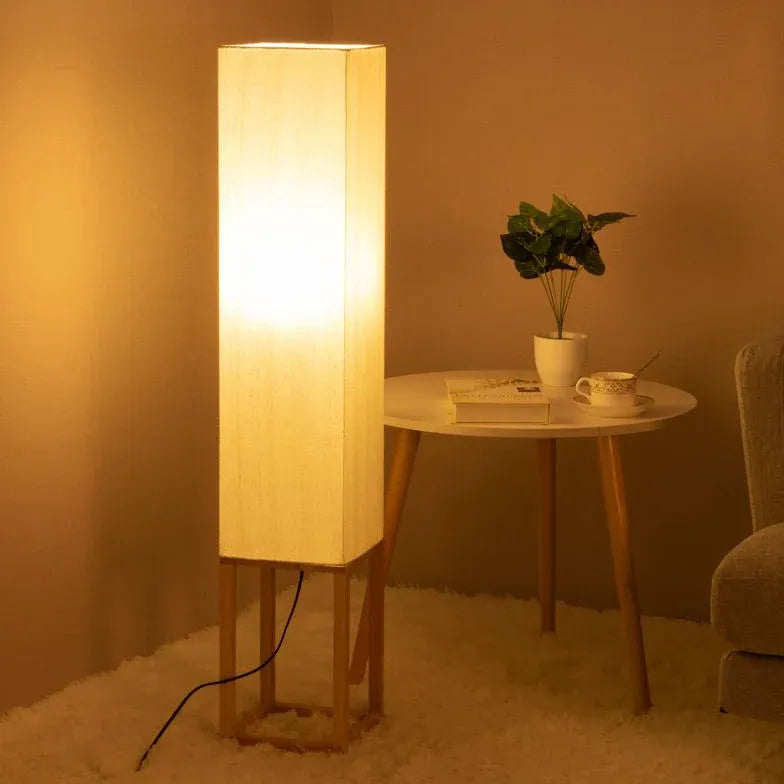 Modern Rectangular Fabric Floor Lamp - Stylish Living Room & Bedroom Lighting for Home Decor