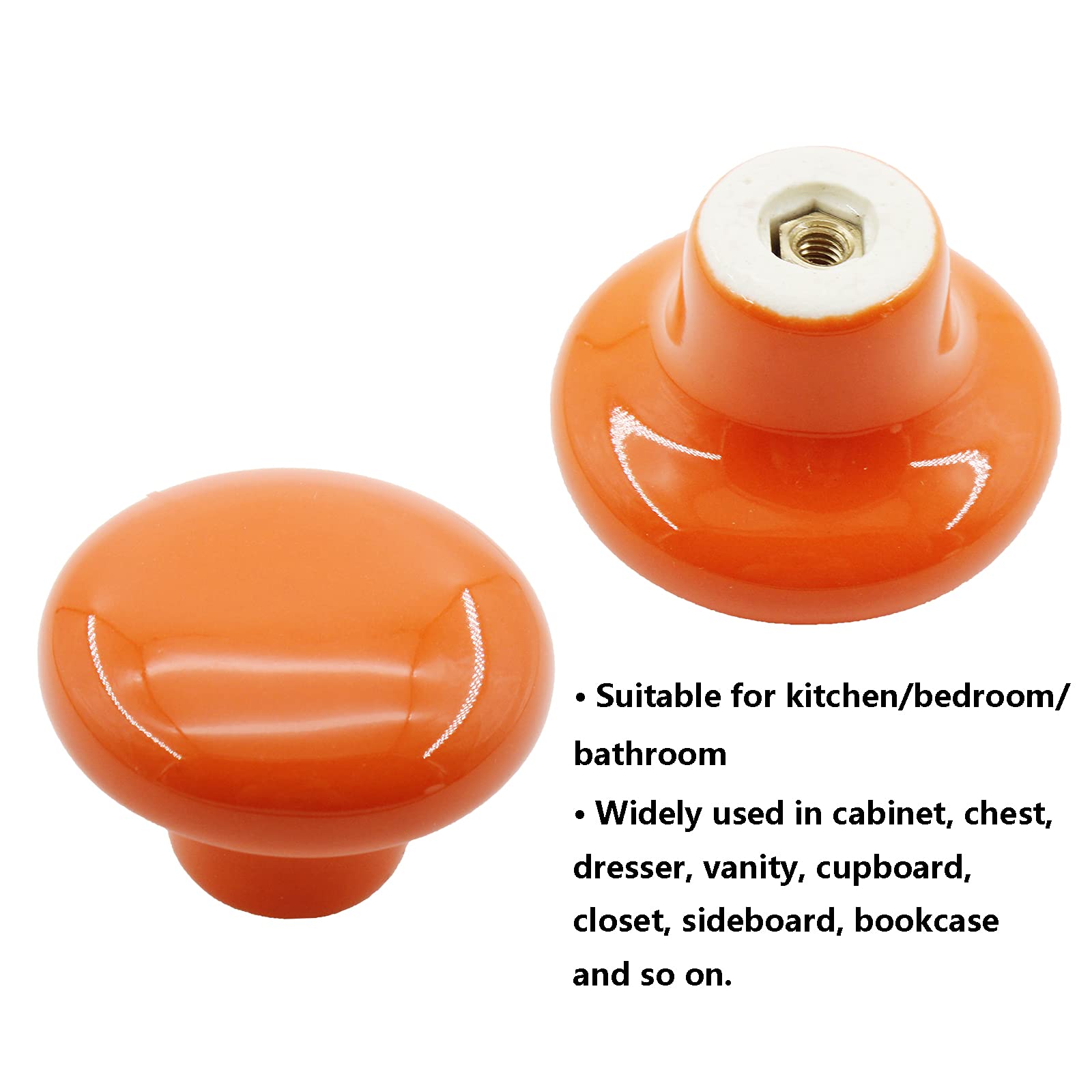 6 Pack Ceramic Cabinet Knobs - Handmade Decorative Round Drawer Knobs for Kitchen, Bathroom, Bedroom & Office Furniture | Durable Home Improvement Hardware for Cabinets, Wardrobes & Dressers | Perfect for DIY Renovation & Interior Design Projects