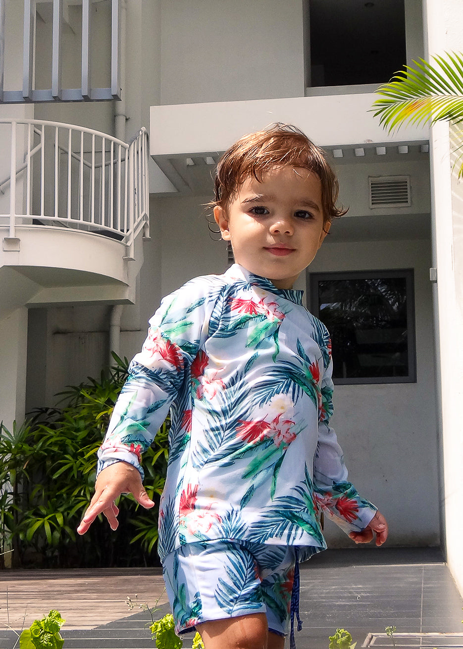 Waikiki Kids Unisex Rash Guard UPF 50+ Sun Protection Swim Shirt for Boys & Girls - Beach, Pool, Surfing & Outdoor Water Activities