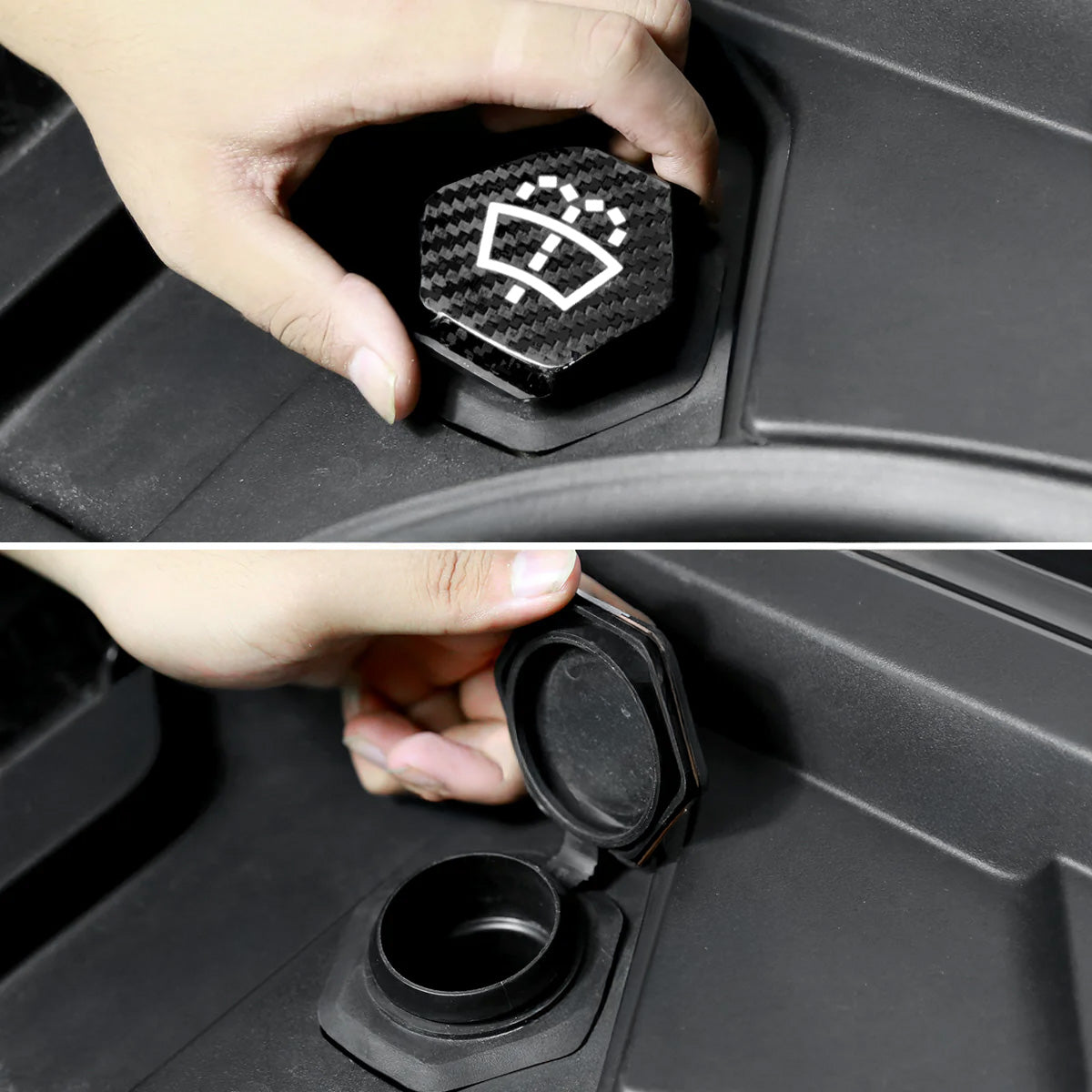 Premium Real Dry Molded Carbon Fiber Windshield Wiper Fluid Reservoir Cover for Tesla Cybertruck - Matte/Glossy Finish | Lightweight & Durable Upgrade | Perfect for Off-Roading & Car Shows