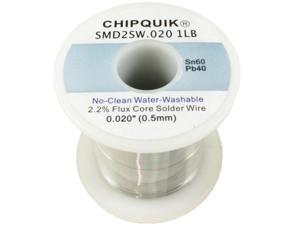 Chip Quik SMD2SW.020 1LB Solder Wire - 60/40 Tin/Lead No-Clean Rosin Core for Electronics Repair & PCB Soldering - Ideal for DIY Projects, Circuit Board Fixes & Electrical Work