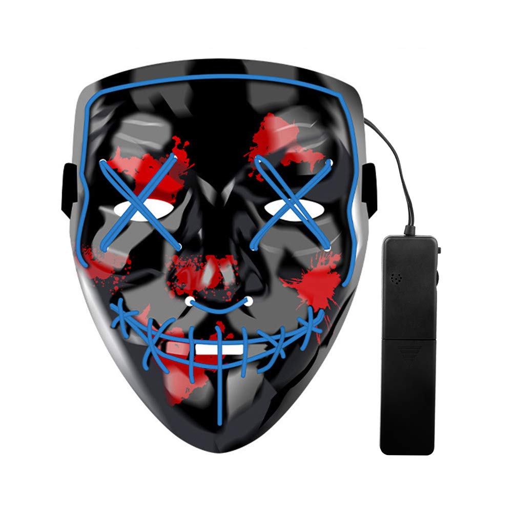 Halloween LED Purge Mask with 4 Lighting Modes - Scary Light Up Mask for Halloween Costumes, Cosplay & Horror Parties | Perfect for Trick or Treat, Haunted Houses & Night Events