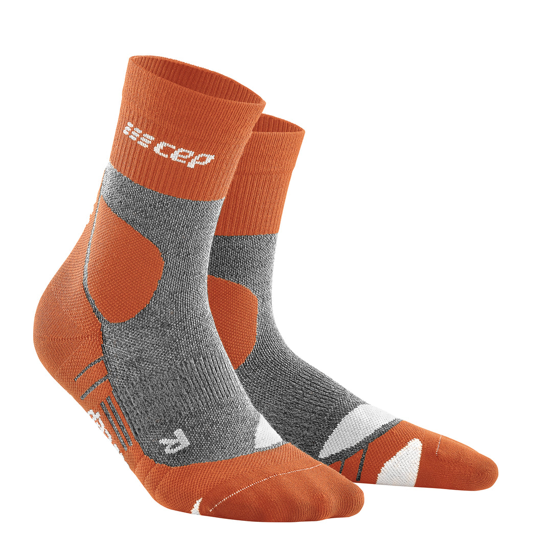 CEP Men's Hiking Merino Wool Mid-Cut Socks - Breathable & Moisture-Wicking for Outdoor Adventures (Sunset/Grey) - Perfect for Hiking, Camping & Winter Sports (WP3CB4)