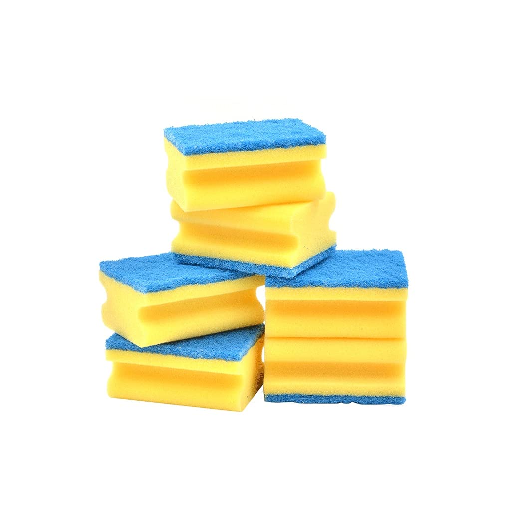 **12-Pack Heavy-Duty Kitchen Scouring Pads - Non-Scratch Dishwashing Sponges for Pots, Pans & Utensils - Durable Cleaning Sponge Blocks & Dish Cloths for Stain Removal & Deep Cleaning**    *(Perfect for Scrubbing Tough Grease, Burnt Food & Stains - Ideal for Home, Restaurant & Commercial Kitchen Use)*