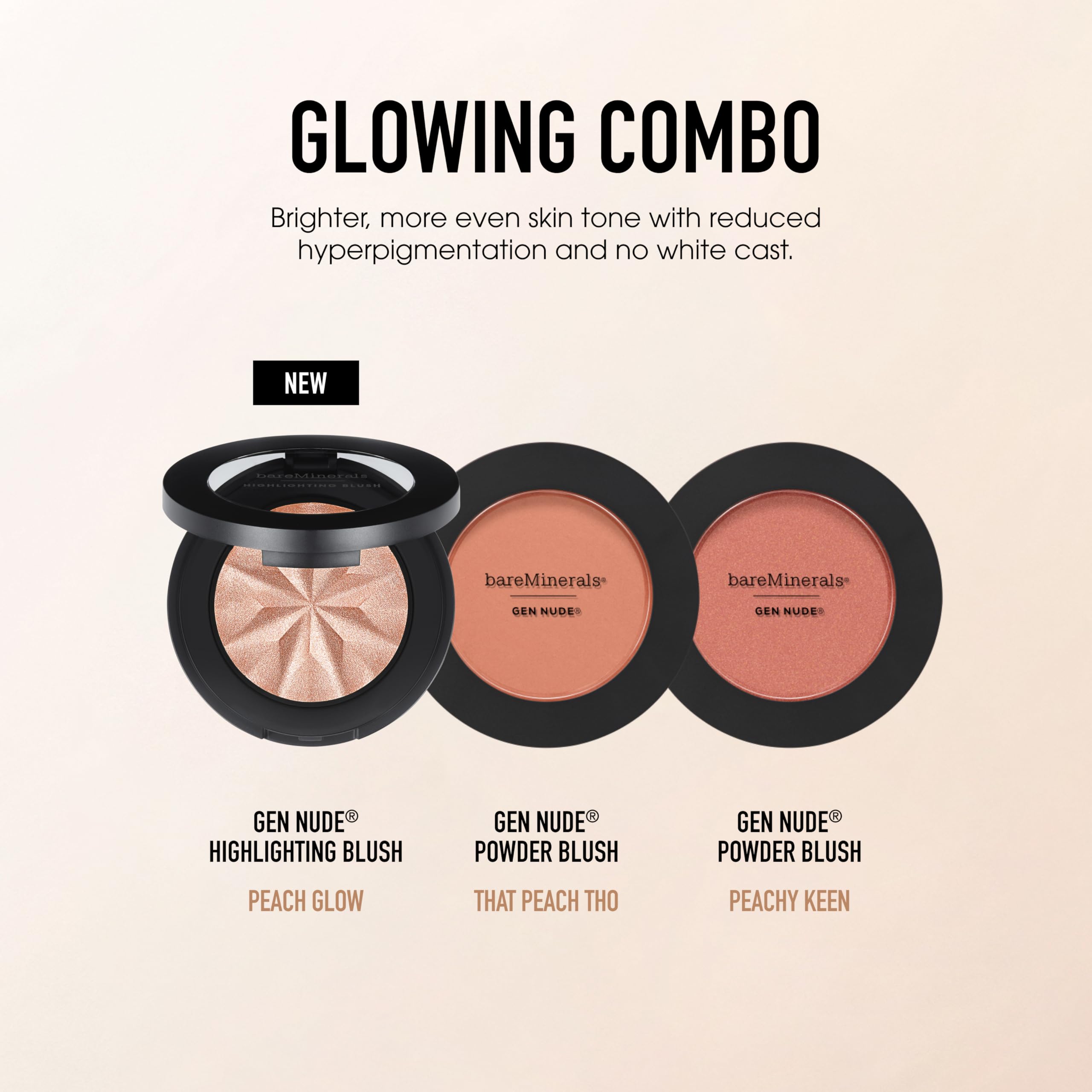 bareMinerals Gen Nude Powder Blush - Mineral-Based Pressed Blush in Peachy Keen | Natural-Looking Cheek Color for Day & Night Makeup | Perfect for Work, Date & Special Occasions