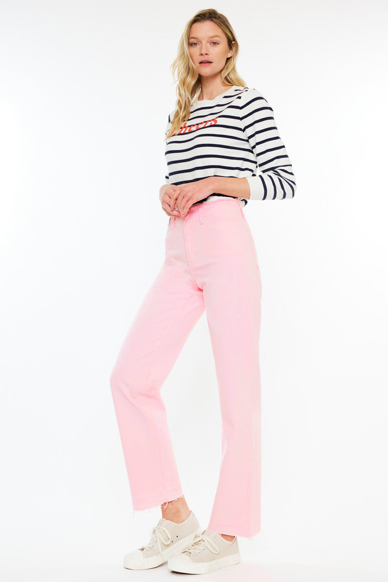 Sharon High Rise True Straight Jeans for Women - Stretchy Denim Pants with Classic Fit - Perfect for Casual Wear, Office & Everyday Outfits