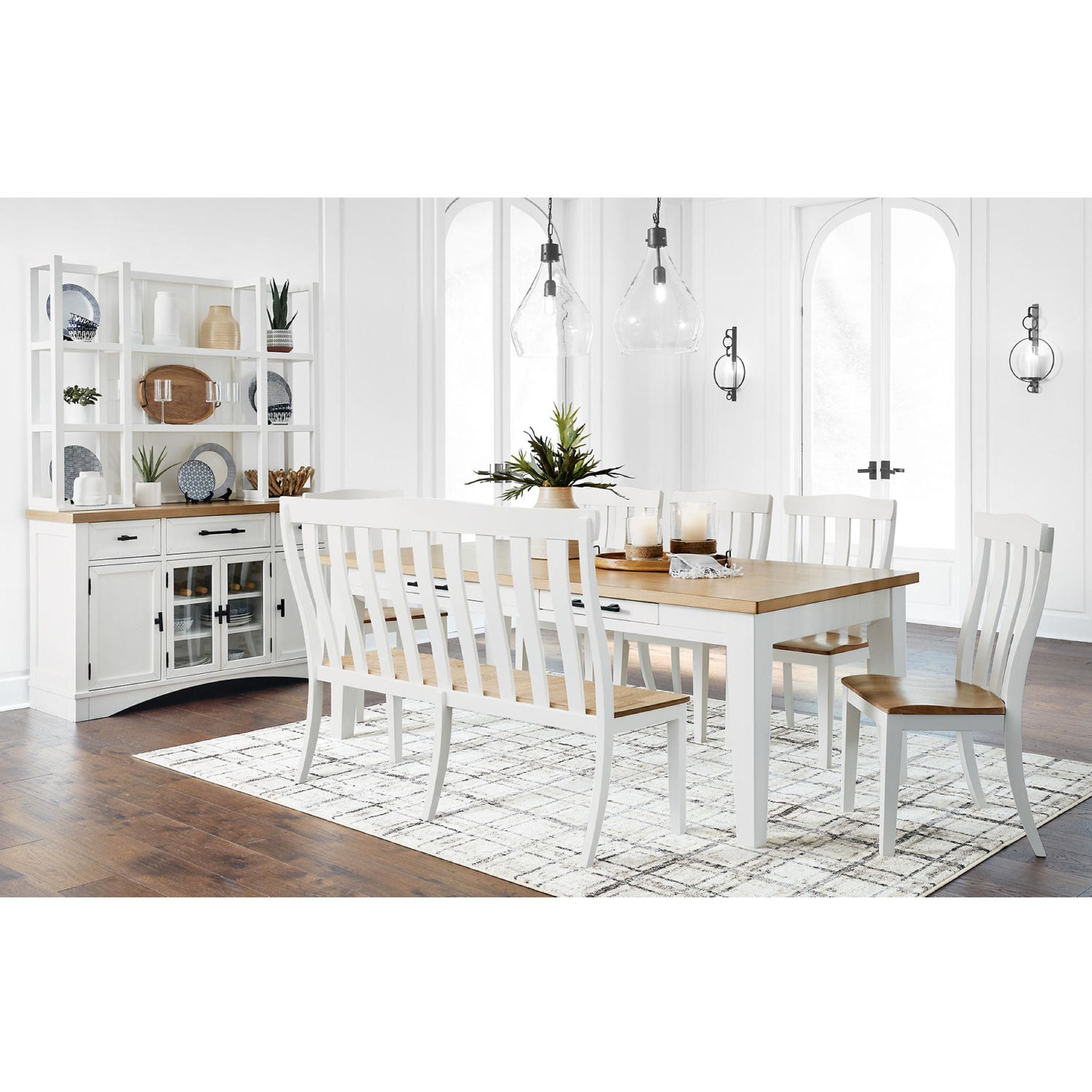 Ashbryn White and Natural Wood Dining Table (D844-25) - Perfect for Modern Kitchens, Dining Rooms, and Small Spaces