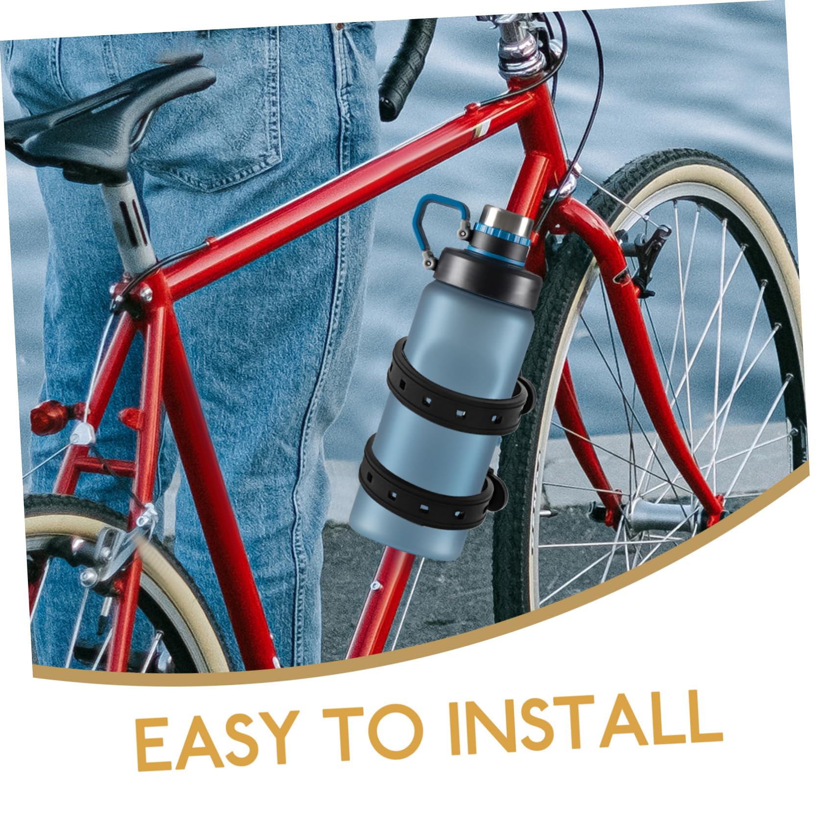 BESPORTBLE 2 Pack Bike Water Bottle Holder - Universal Bicycle Drink Cage Mount for Electric & Regular Bikes - Durable Plastic Bottle Cage Adapter with Secure Clip - Perfect for Road Cycling, Mountain Biking & Commuting