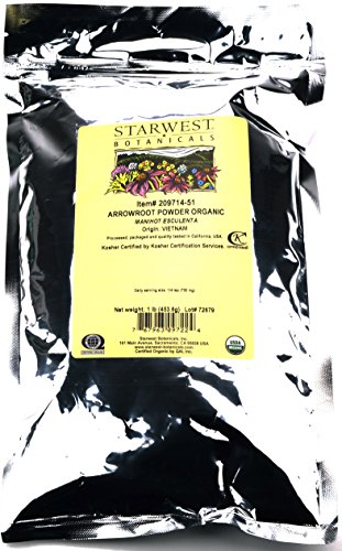 Organic Arrowroot Powder by Starwest Botanicals - 5 Pack (1 lb Each) | Gluten-Free, Non-GMO Thickener for Baking, Cooking & Natural Skincare
