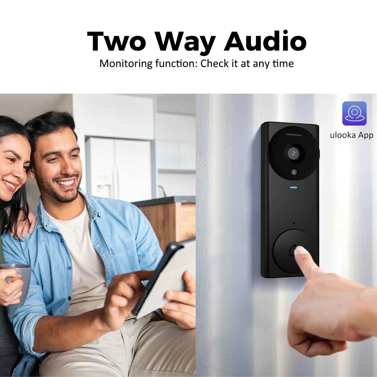 Smart Video Doorbell Wireless - 1080P HD Security Camera with Night Vision, 2-Way Audio, APP Remote Control & Free Cloud Storage - Rechargeable Battery for Home Security (Front Door, Apartment, Office)