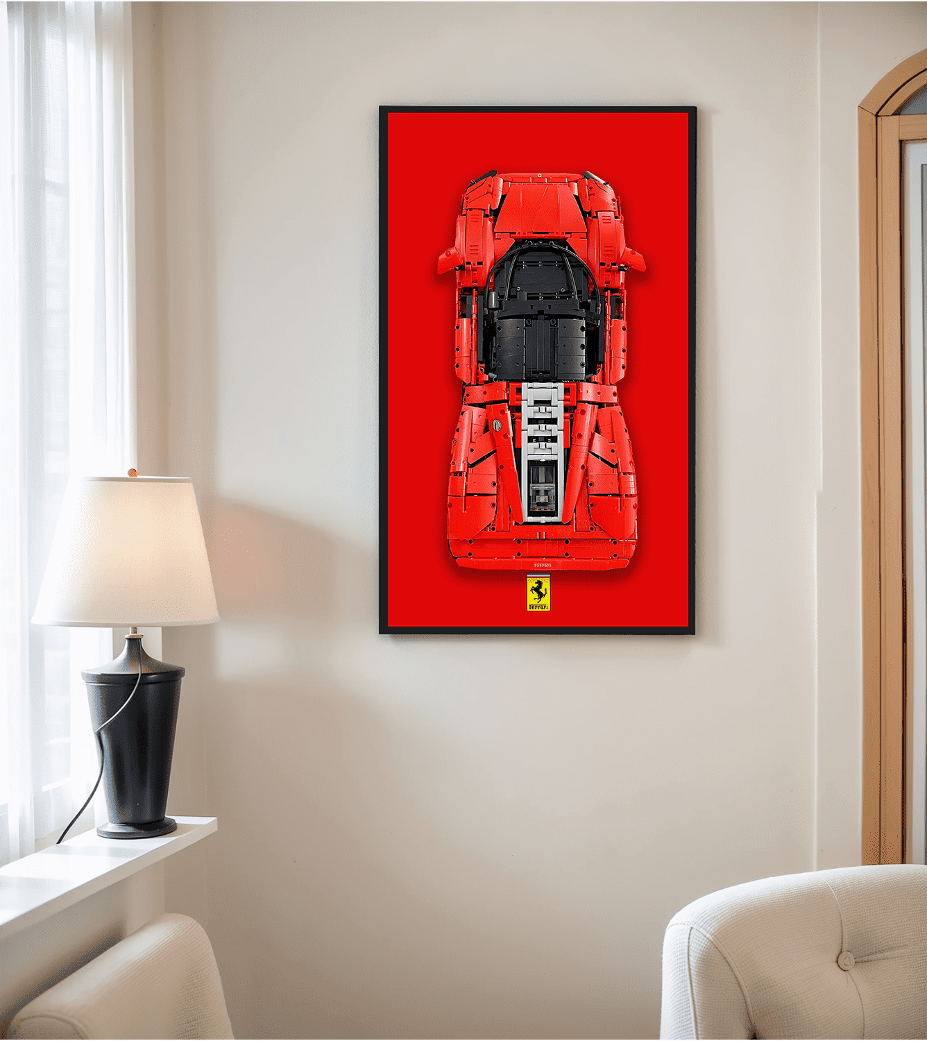 LEGO 42143 Technic™ Ferrari Daytona SP3 Wall Display Frame - Premium Showcase for Model Car Collection - Perfect for Home, Office & Gamer Room Decor