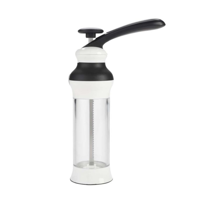 OXO Good Grips Cookie Press - Stainless Steel Cookie Maker with 12 Decorative Discs for Holiday Baking, DIY Cookies & Desserts - Perfect for Christmas, Weddings & Party Treats