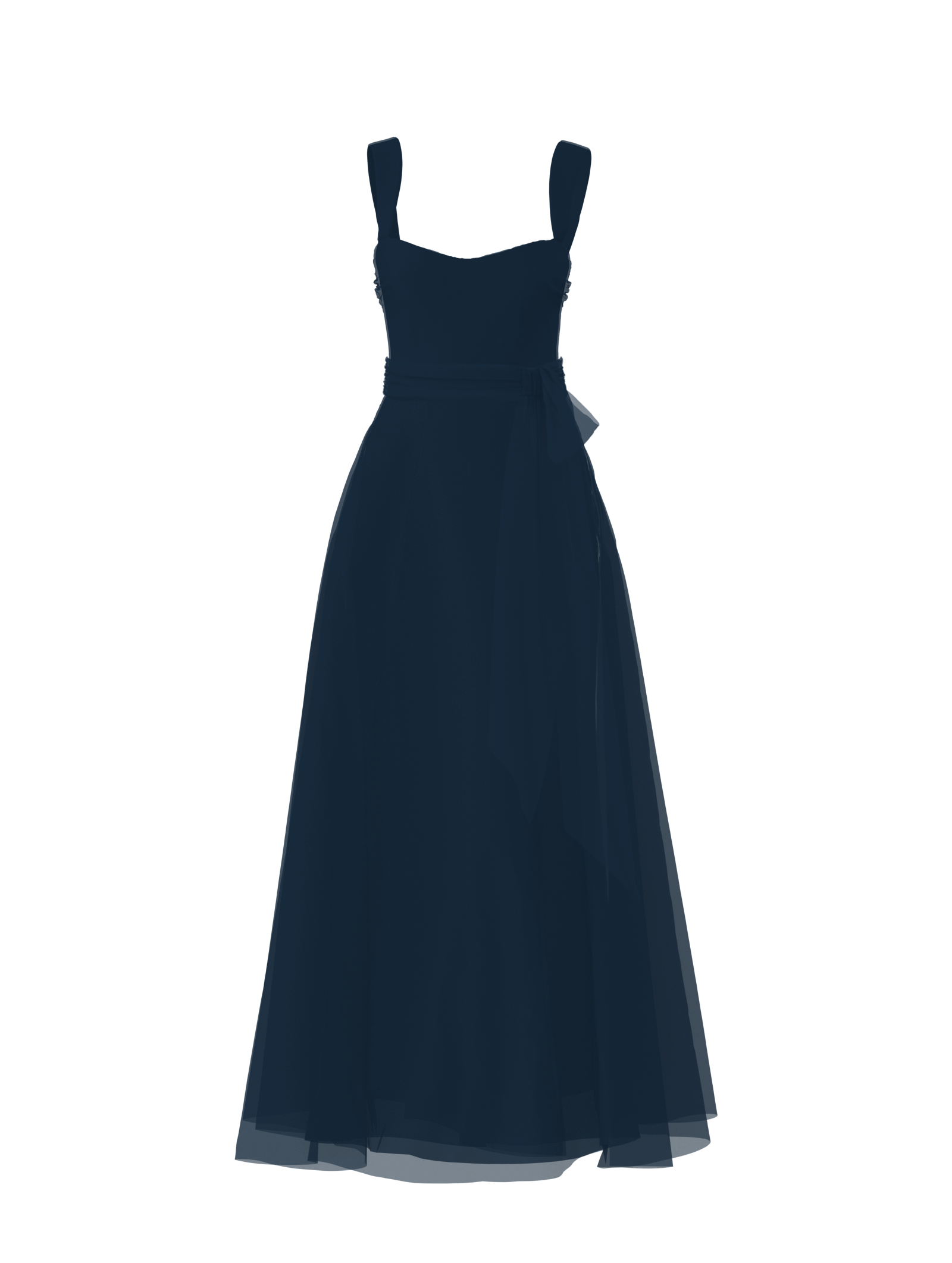 Alexis Bodice & Cerisa Skirt Set with Sash Belt in Navy Blue - Perfect for Formal Events, Prom, and Evening Occasions