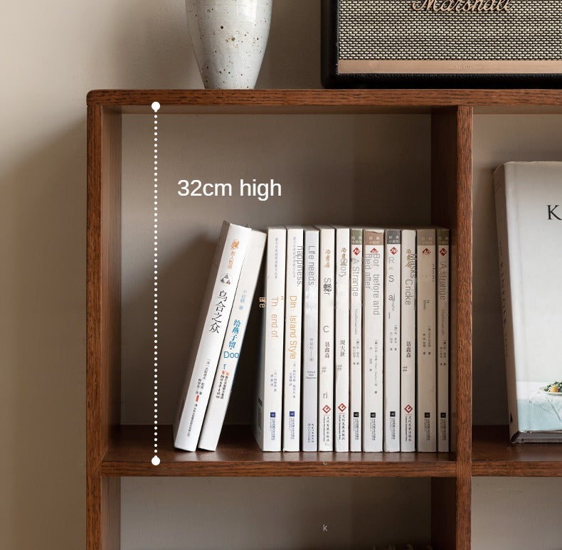 Oak & Beech Solid Wood Modular Bookshelf - Customizable Storage for Home Office, Living Room & Bedroom