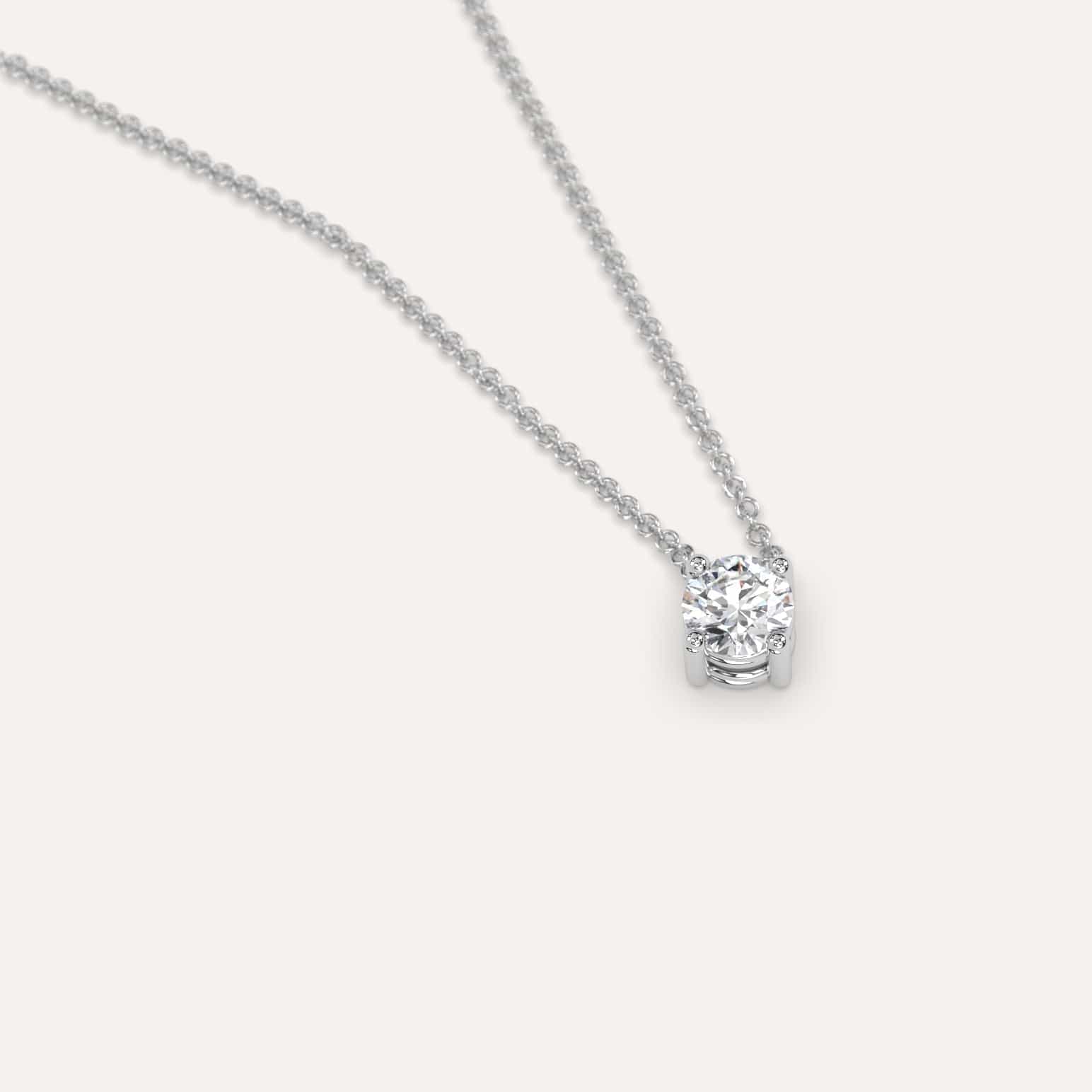 1/4 Carat Round Floating Diamond Necklace - Elegant Solitaire Pendant for Women - Perfect for Weddings, Anniversaries & Special Occasions