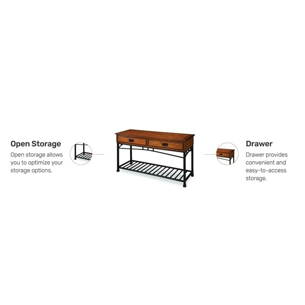 Pemberly Row 2-Drawer Modern Wood Console Table in Distressed Oak - Stylish Entryway Sofa Table for Hallway, Living Room & Home Decor