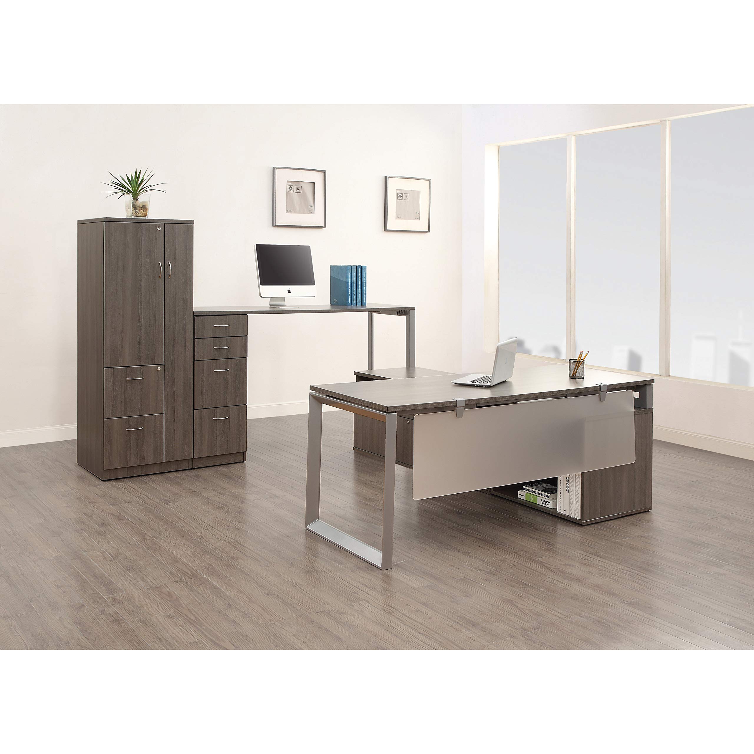 Lorell Relevance Series Adjustable Desk Leg Frame - Heavy Duty Steel Base for Standing & Sitting Desks - Perfect for Home Office, Study & Workspace