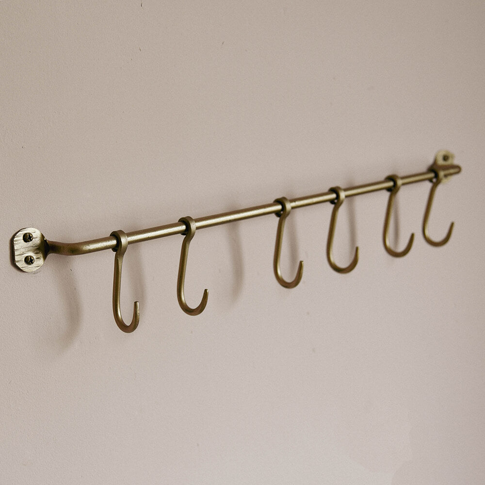 Antique Brass Ikoma Hook Set - Vintage Style Wall Hooks for Coats, Hats & Keys - Perfect for Entryway, Bedroom & Bathroom Organization