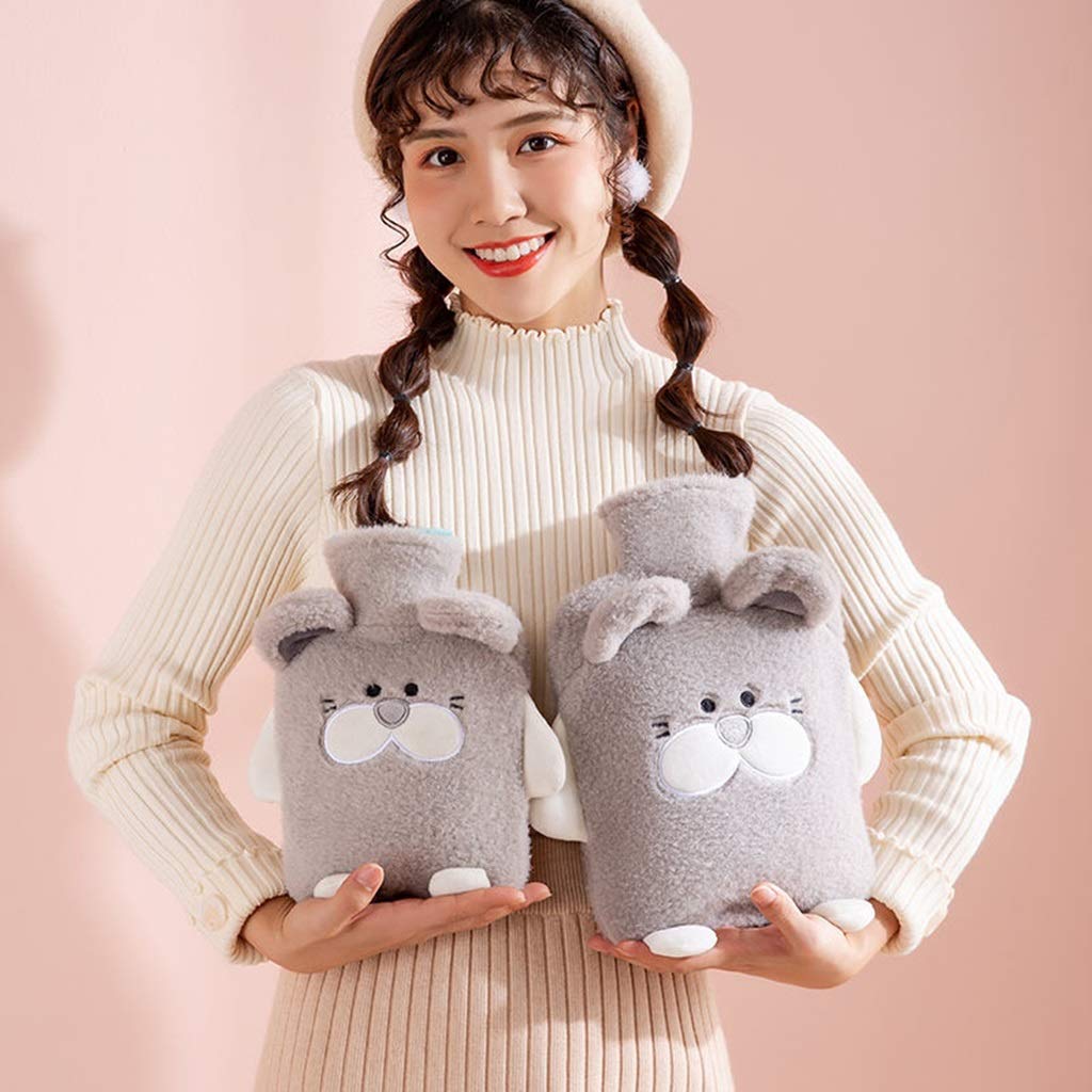 Premium Hot Water Bottle with Soft Plush Cover - 1000ml Portable Hand Warmer for Women & Girls (Color A) - Perfect for Winter Warmth, Period Pain Relief & Cozy Nights at Home